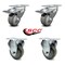 Service Caster 3.5 Inch Gray Polyurethane Swivel Top Plate Caster Lock Brake 2 Rigid SCC, 2PK SCC-TTL20S3514-PPUB-2-R-2 - alternate 4